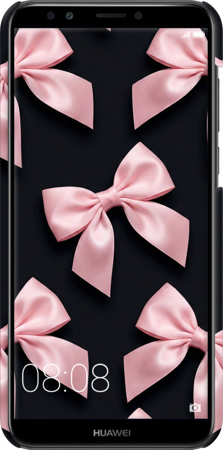 3D пластиковый матовый чехол Coquette Ribbons Dark Coquette для Huawei Y7 Prime 2018 - 6767m-1509 изображение 