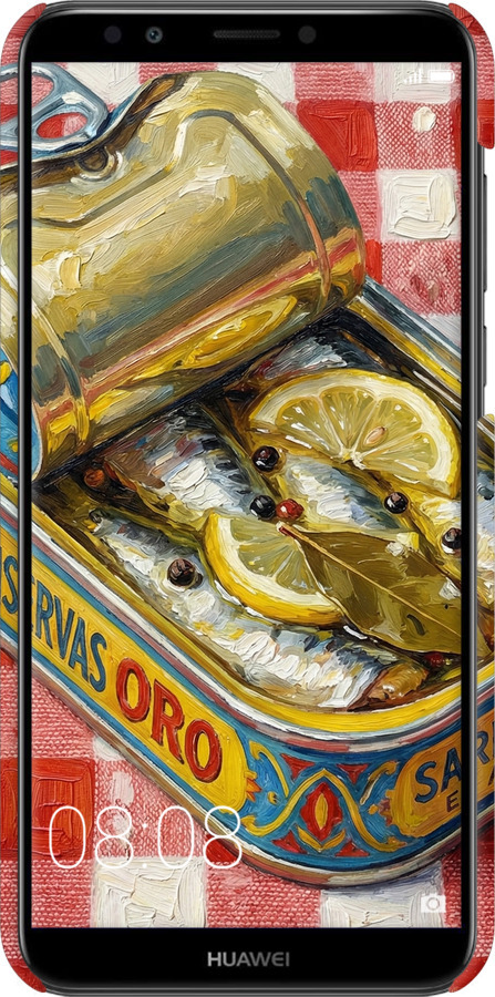 3D пластиковый матовый чехол Vintage Sardine Tin Phone для Huawei Y7 Prime 2018 - 6772m-1509 изображение 