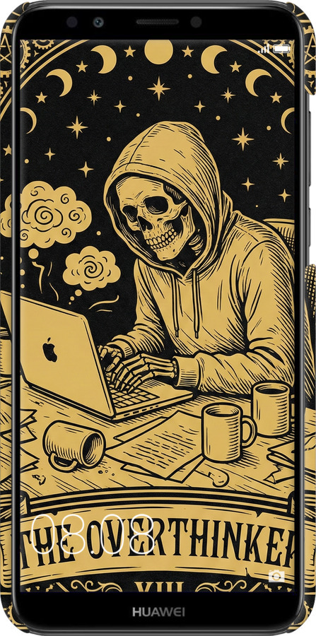 3D пластиковый матовый чехол The Overthinker для Huawei Y7 Prime 2018 - 6774m-1509 изображение 