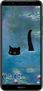 2D пластиковый чехол С изображением кота и водяной лилии Monet для Huawei Y7 Prime 2018 - 6519t-1509 изображение 