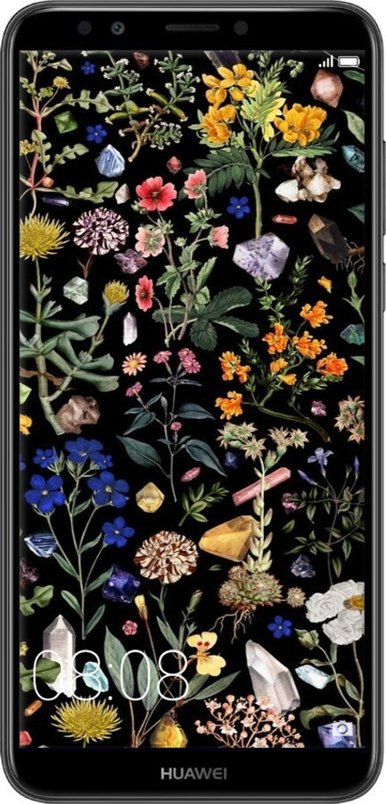 2D пластиковый чехол С цветами для Huawei Y7 Prime 2018 - 6422t-1509 изображение 