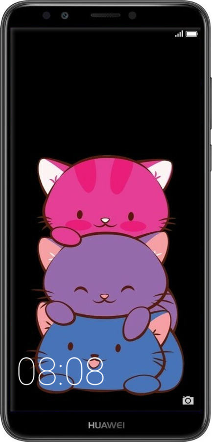 2D пластиковый чехол Милые кошки для Huawei Y7 Prime 2018 - 6518t-1509 изображение 