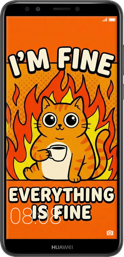 2D пластиковый чехол Funny Cat для Huawei Honor 7C Pro - 6786t-2070 изображение 