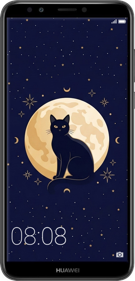 2D пластиковый чехол Cute Cat Celestial/Witchy для Huawei Honor 7C Pro - 6787t-2070 изображение 
