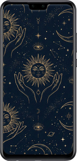 Силиконовый чехол Celestial Harmony: Sun & Moon Gold Mystic Pattern для Huawei Y8s - 6778u-2027 изображение 
