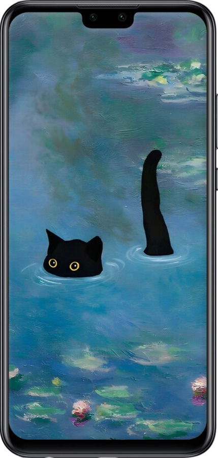 Силиконовый чехол С изображением кота и водяной лилии Monet для Huawei P Smart 2020 - 6519u-2060 изображение 