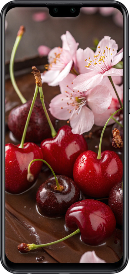 Силиконовый чехол Вишня в шоколаде для Huawei P Smart 2020 - 6698u-2060 изображение 