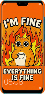 3D пластиковый матовый чехол Funny Cat для Huawei Y9 2019 - 6786m-1602 изображение 