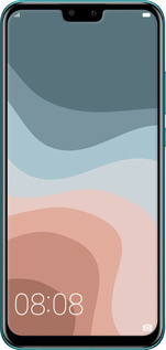 Силиконовый чехол С синими и розовыми волнами в стиле ретро для Huawei Y9 2019 - 6532u-1602 изображение 