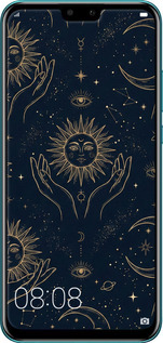 Силиконовый чехол Celestial Harmony: Sun & Moon Gold Mystic Pattern для Huawei Y9 2019 - 6778u-1602 изображение 