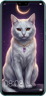 Силіконовий чехол Mystic White Cat Gothic Dark Purple Gold для Huawei Y9 2019 - 6805u-1602 изображение 