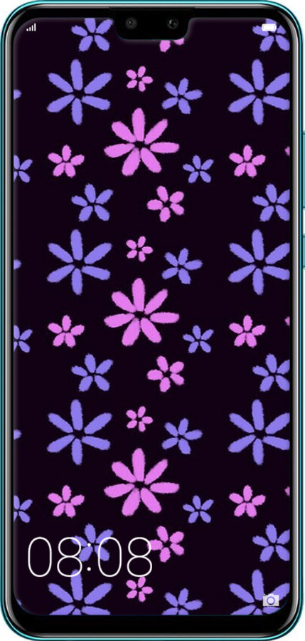 Силіконовий чехол з квітами для Huawei Y9 2019 - 6258u-1602 изображение 