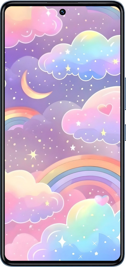 Силиконовый чехол Облака и радуга для Infinix GT 10 pro - 6312u-3172 изображение 