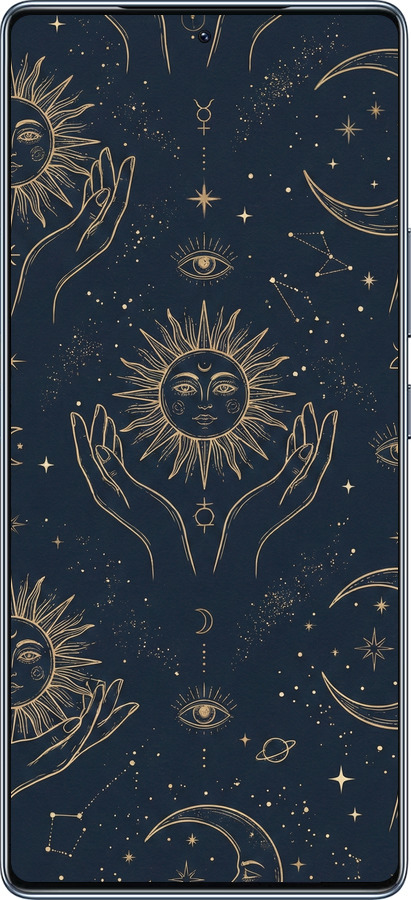 Силиконовый чехол Celestial Harmony: Sun & Moon Gold Mystic Pattern для Infinix GT 20 Pro - 6778u-3735 изображение 