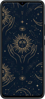 Силиконовый чехол Celestial Harmony: Sun & Moon Gold Mystic Pattern для Infinix Hot 11 Play - 6778u-2756 изображение 
