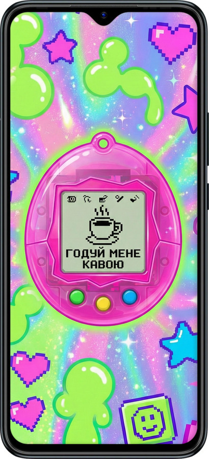 Силиконовый чехол Y2K Aesthetic Retro Pet: Годуй мене кавою для Infinix Hot 11 Play - 6784u-2756 изображение 