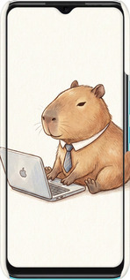 3D пластиковый матовый чехол Funny Capybara CEO Working для Infinix Hot 11 - 6777m-2762 изображение 