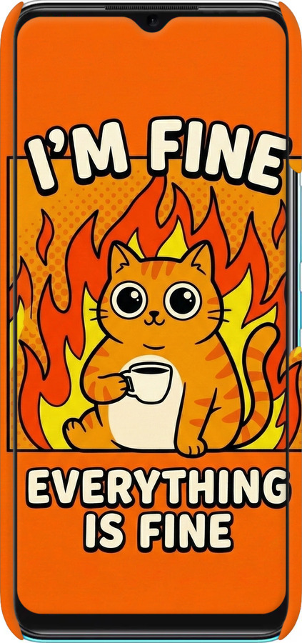 3D пластиковый матовый чехол Funny Cat для Infinix Hot 11 - 6786m-2762 изображение 