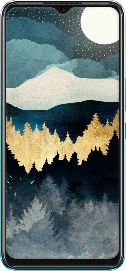 Силиконовый чехол Ночной пейзаж с лесом и горами для Infinix Hot 11 - 6493u-2762 изображение 