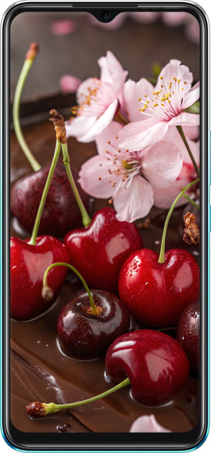 Силіконовий чехол Вишня у шоколаді для Infinix Hot 11 - 6698u-2762 изображение 