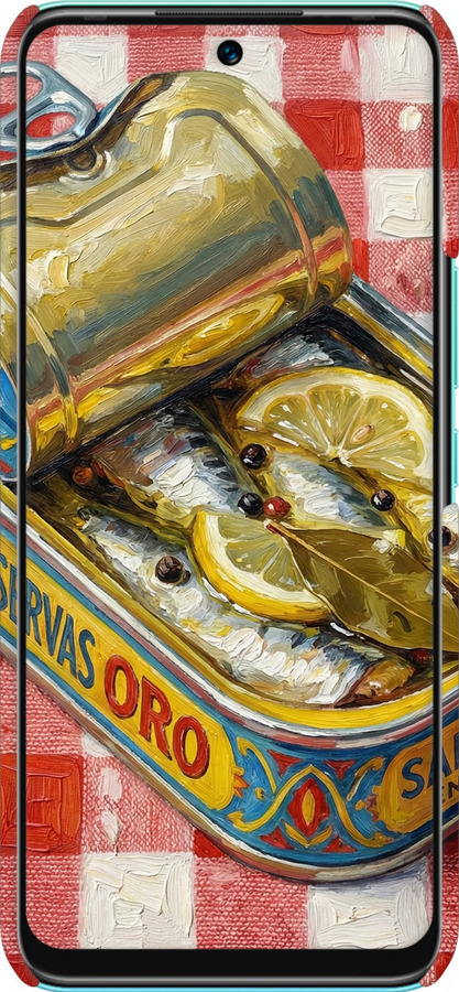 3D пластиковый матовый чехол Vintage Sardine Tin Phone для Infinix Hot 12 Play - 6772m-2759 изображение 