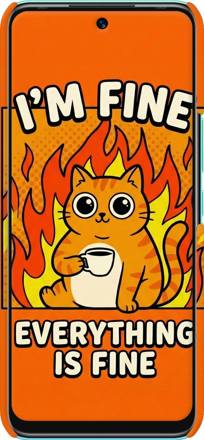 3D пластиковий матовий чехол Funny Cat для Infinix Hot 12 Play - 6786m-2759 изображение 