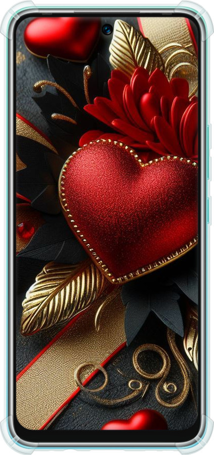 Силикон с усиленными углами чехол Сердечки v2 для Infinix Hot 12 Play - 5832sp-2759 изображение 