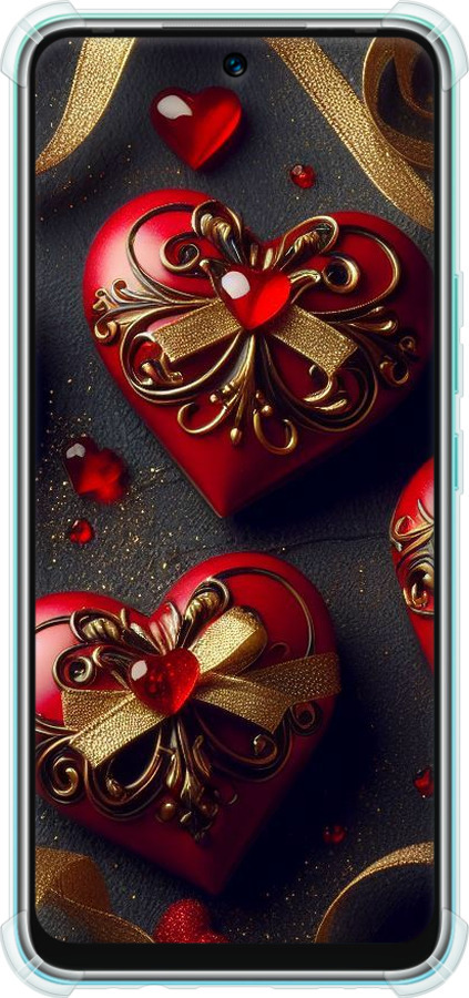 Силикон с усиленными углами чехол Сердечки v4 для Infinix Hot 12 Play - 5834sp-2759 изображение 