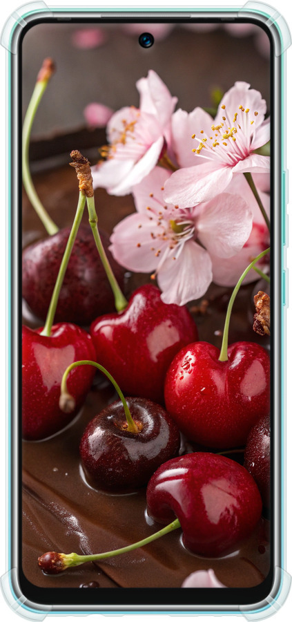Силикон с усиленными углами чехол Вишня в шоколаде для Infinix Hot 12 Play - 6698sp-2759 изображение 