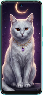 Силиконовый чехол Mystic White Cat Gothic Dark Purple Gold для Infinix Hot 12 Play - 6805u-2759 изображение 