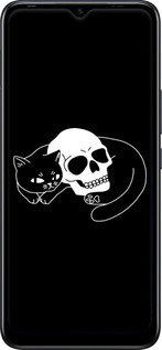 TPU чехол Із зображенням кота та черепа для Infinix Hot 12i - 6491b-2863 изображение 