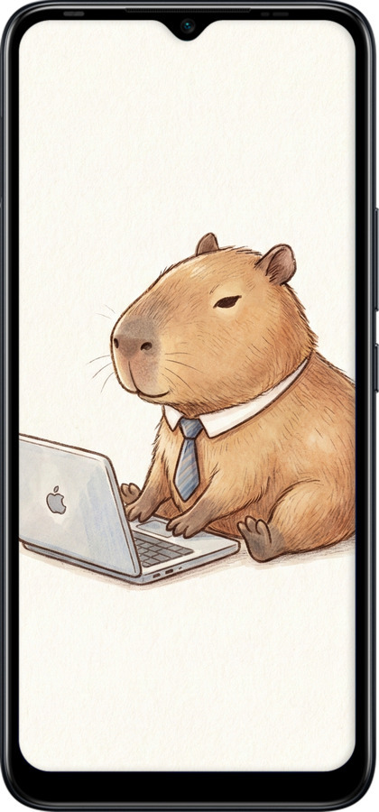 Силиконовый чехол Funny Capybara CEO Working для Infinix Hot 12i - 6777u-2863 изображение 