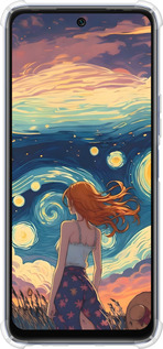 Силіконовий протиударний с посиленими кутами чехол Дівчина Арт для Infinix Hot 20 - 6325sp-2966 изображение 