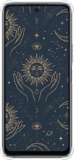 Силіконовий протиударний с посиленими кутами чехол Celestial Harmony: Sun & Moon Gold Mystic Pattern для Infinix Hot 20 - 6778sp-2966 изображение 