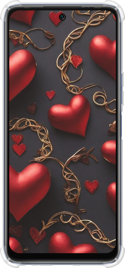 Силикон с усиленными углами чехол Сердечки для Infinix Hot 20 - 5831sp-2966 изображение 