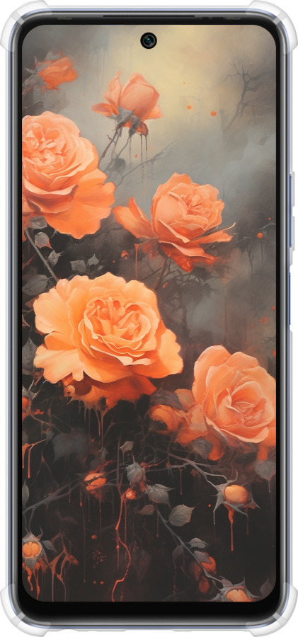 Силикон с усиленными углами чехол Оранжевые розы для Infinix Hot 20 - 5944sp-2966 изображение 
