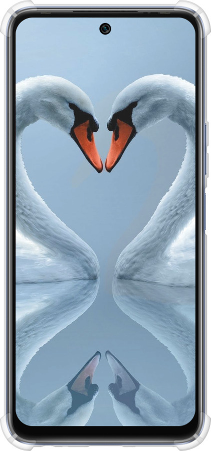 Силіконовий протиударний с посиленими кутами чехол Лебеді для Infinix Hot 20 - 6007sp-2966 изображение 