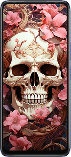 Силіконовий чехол Череп у рожевих квітах для Infinix Hot 20 - 5965u-2966 изображение 