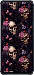 Силіконовий чехол Черепи та троянди для Infinix Hot 20 - 6316u-2966 изображение 