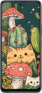 Силиконовый чехол Коты грибы для Infinix Hot 20 - 6321u-2966 изображение 