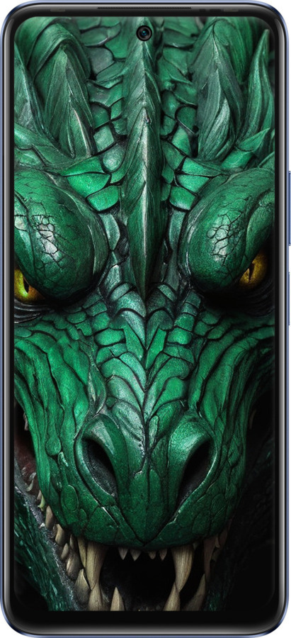 Силиконовый чехол Зелёный дракон v2 для Infinix Hot 20 - 5817u-2966 изображение 