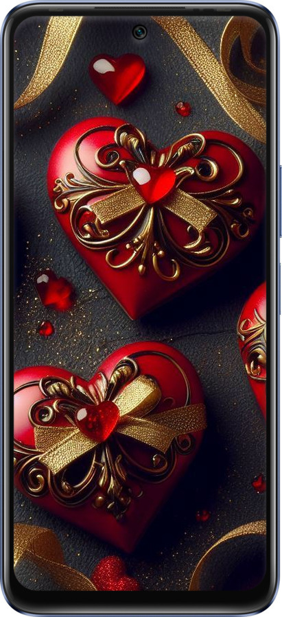 Силіконовий чехол Сердечки v4 для Infinix Hot 20 - 5834u-2966 изображение 