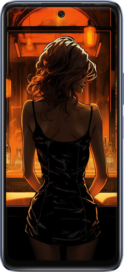 Силиконовый чехол Чехол для телефона Девушка в баре для Infinix Hot 20 - 5947u-2966 изображение 