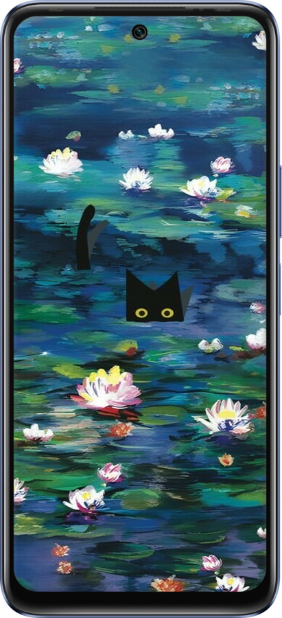 Силиконовый чехол із зображенням водяних лілій та кішок для Infinix Hot 20 - 6257u-2966 изображение 