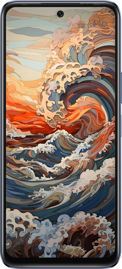 Силиконовый чехол Арт волны для Infinix Hot 20 - 6324u-2966 изображение 