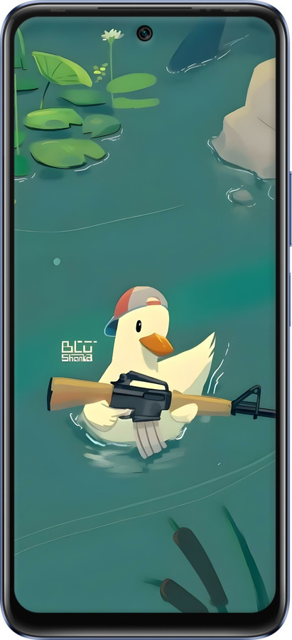 Силіконовий чехол Каченя з автоматом для Infinix Hot 20 - 6356u-2966 изображение 