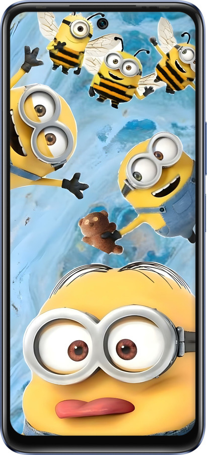 Силиконовый чехол Миньоны для Infinix Hot 20 - 6386u-2966 изображение 