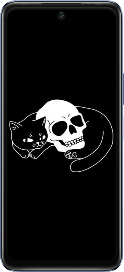 Силиконовый чехол С изображением кота и черепа для Infinix Hot 20 - 6491u-2966 изображение 