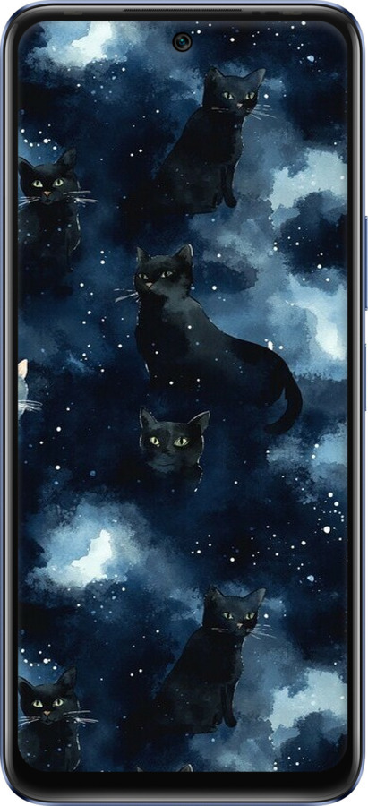 Силіконовий чехол Зображення котиків з темною аквареллю для Infinix Hot 20 - 6521u-2966 изображение 