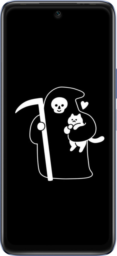 Силіконовий чехол Мінімалістичний арт: смерть та кішка для Infinix Hot 20 - 6529u-2966 изображение 